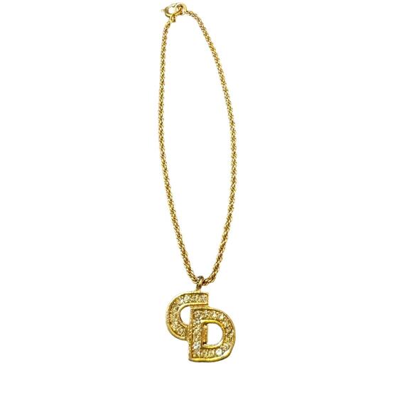 Christian Dior CD Rhinestone Bracelet Gold Plated*Beautiful w/Velvet Gift‎ Box - Picture 1 of 6